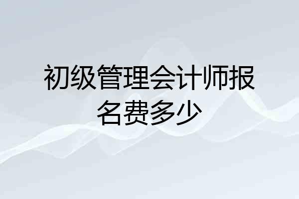 初级管理会计师报名费多少