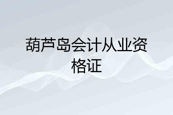 葫芦岛会计从业资格证