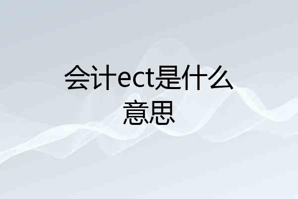 会计ect是什么意思