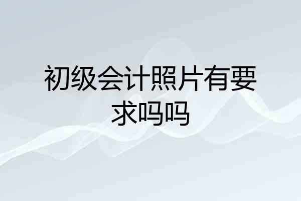 初级会计照片有要求吗吗