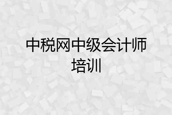 中税网中级会计师培训