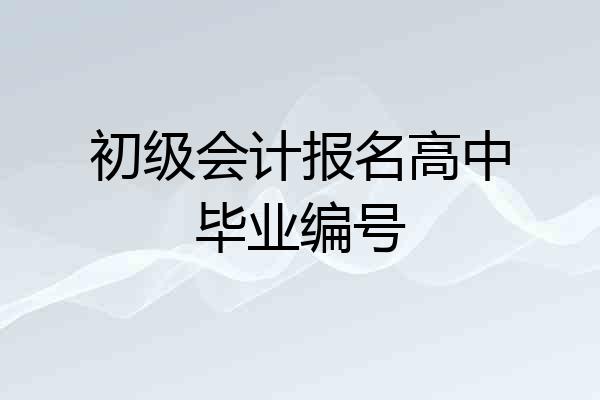 初级会计报名高中毕业编号