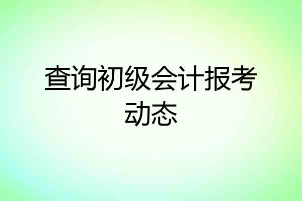 查询初级会计报考动态