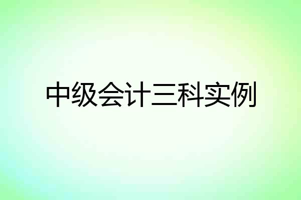 中级会计三科实例