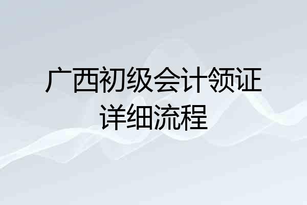 广西初级会计领证详细流程