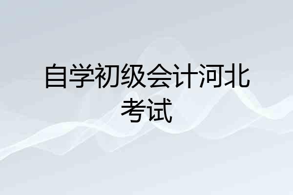自学初级会计河北考试