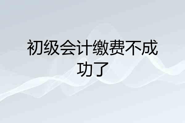 初级会计缴费不成功了