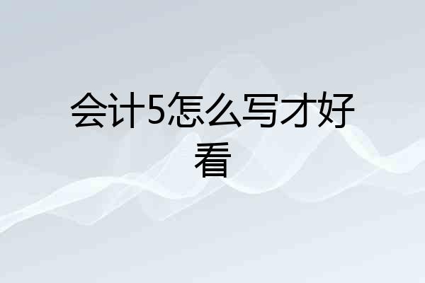 会计5怎么写才好看