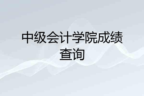 中级会计学院成绩查询