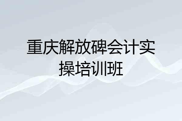 重庆解放碑会计实操培训班