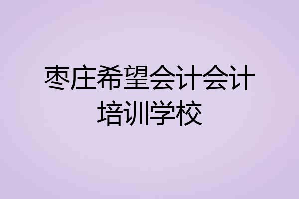 枣庄希望会计会计培训学校