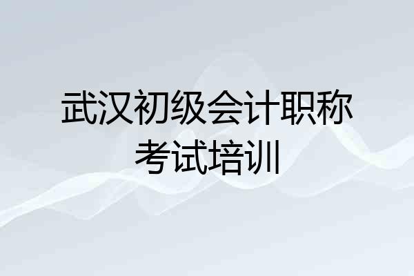 武汉初级会计职称考试培训