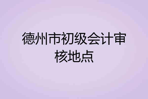 德州市初级会计审核地点