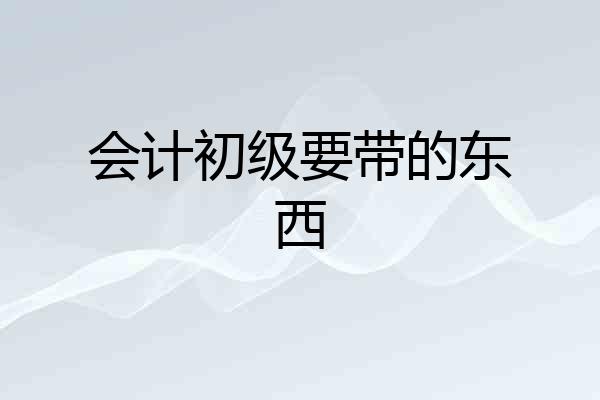 会计初级要带的东西