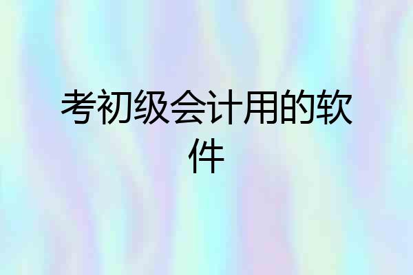 考初级会计用的软件