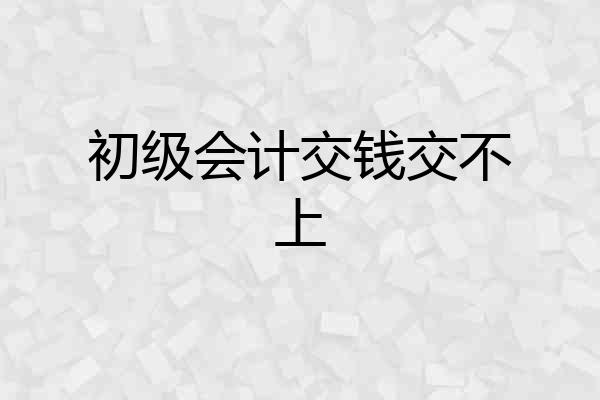 初级会计交钱交不上