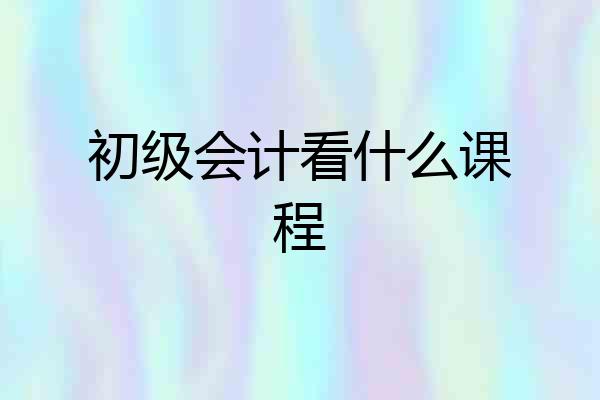 初级会计看什么课程
