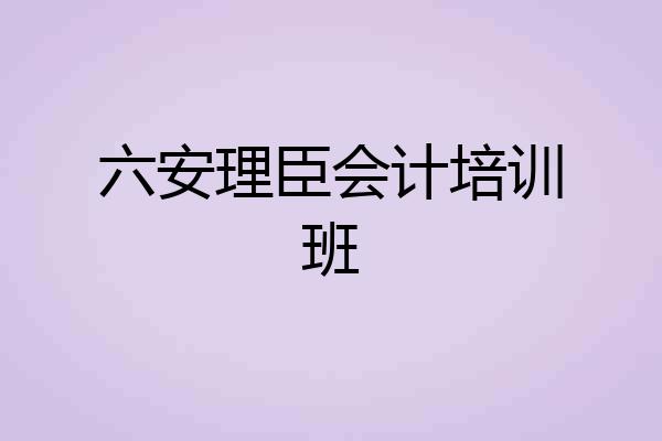 六安理臣会计培训班