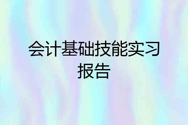 会计基础技能实习报告