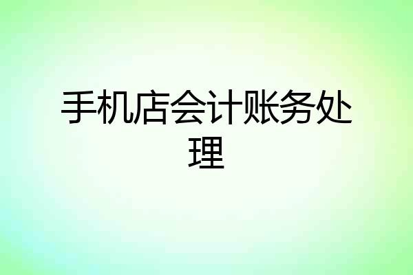 手机店会计账务处理