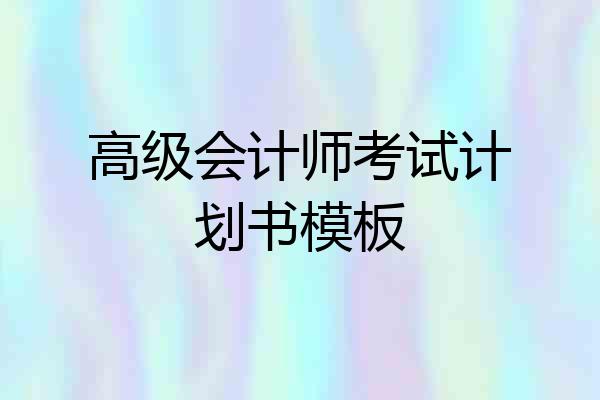 高级会计师考试计划书模板