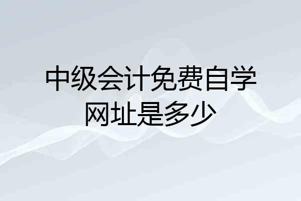中级会计免费自学网址是多少