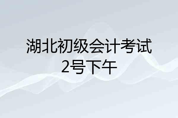 湖北初级会计考试2号下午
