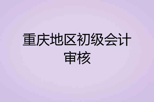 重庆地区初级会计审核
