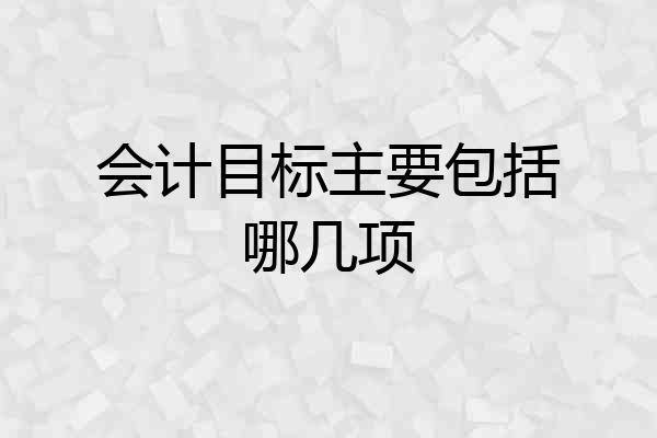会计目标主要包括哪几项