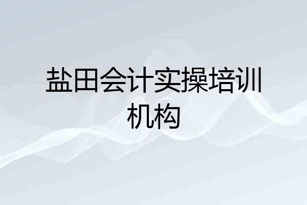 盐田会计实操培训机构