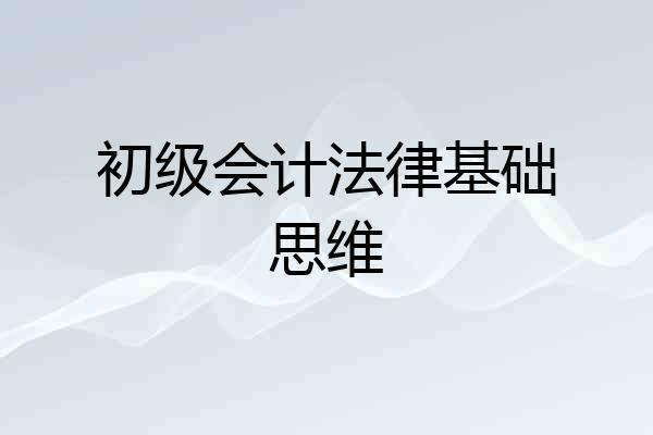 初级会计法律基础思维