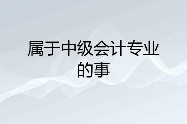 属于中级会计专业的事