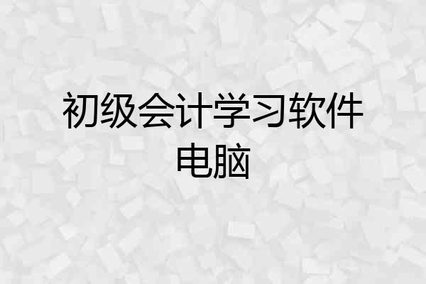 初级会计学习软件电脑