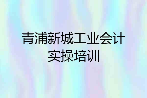 青浦新城工业会计实操培训