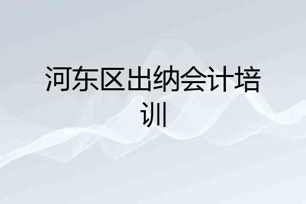 河东区出纳会计培训