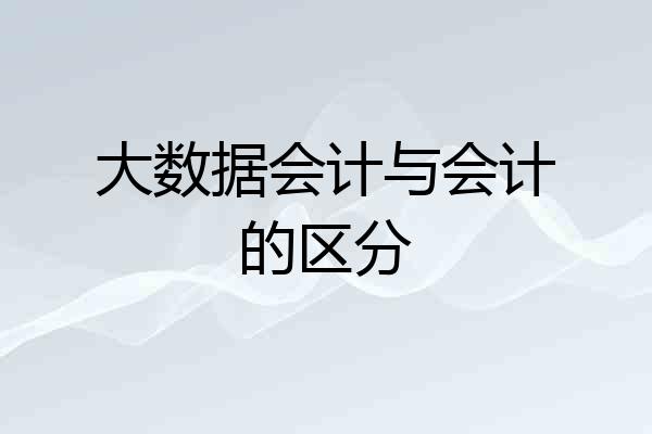 大数据会计与会计的区分