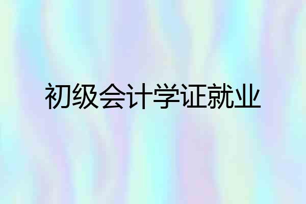初级会计学证就业