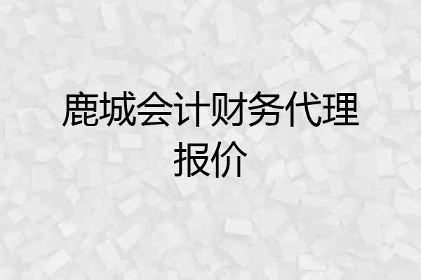 鹿城会计财务代理报价