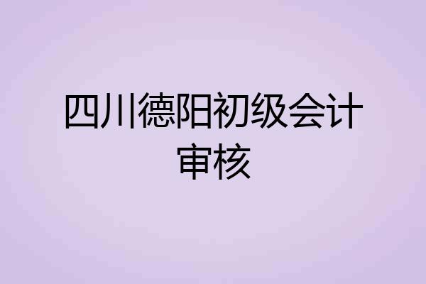 四川德阳初级会计审核