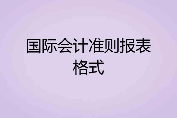 国际会计准则报表格式