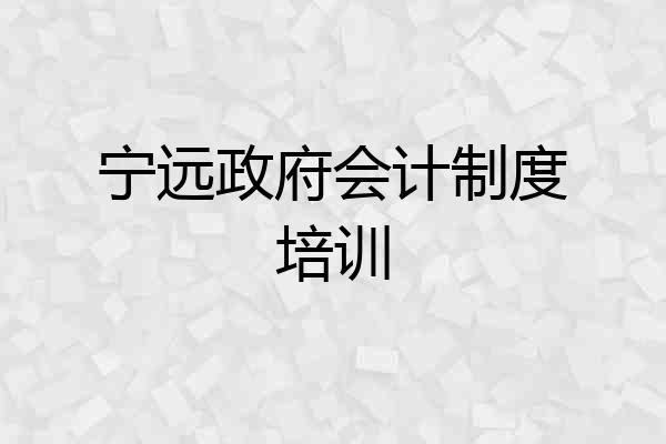 宁远政府会计制度培训