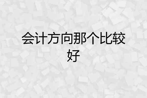 会计方向那个比较好