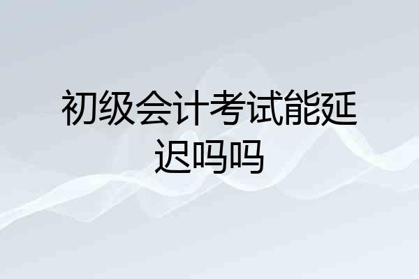 初级会计考试能延迟吗吗