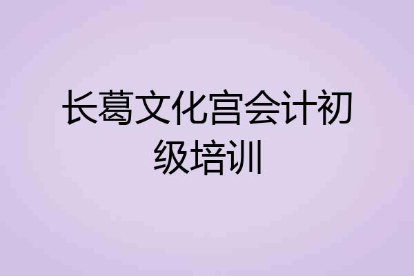 长葛文化宫会计初级培训