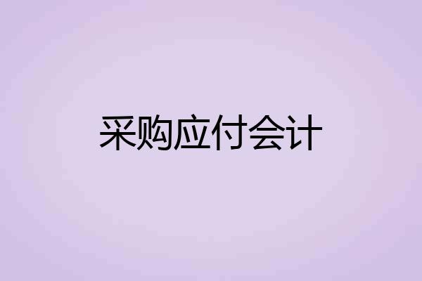 采购应付会计