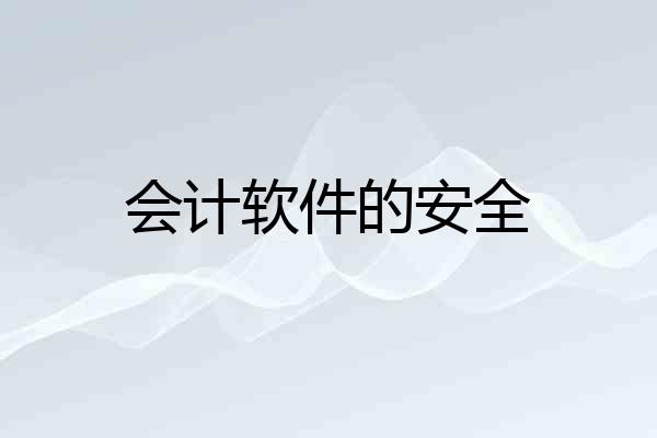 会计软件的安全