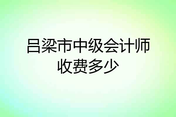 吕梁市中级会计师收费多少