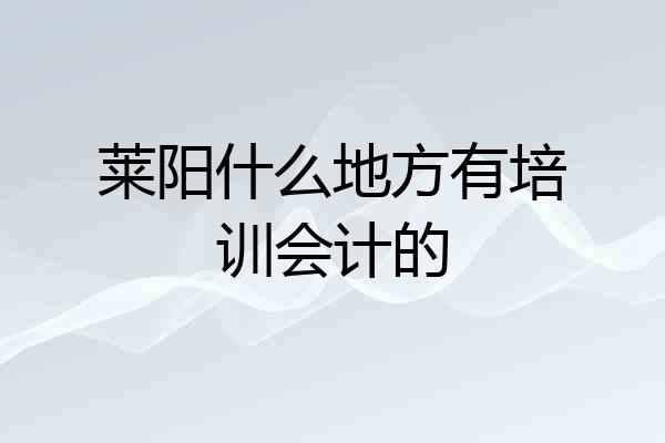 莱阳什么地方有培训会计的