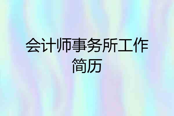 会计师事务所工作简历