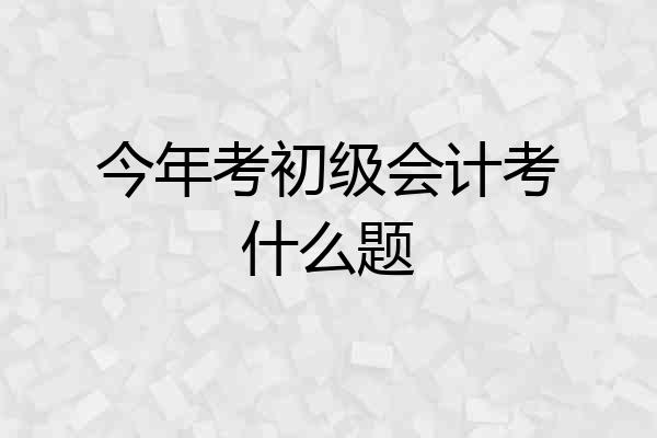 今年考初级会计考什么题